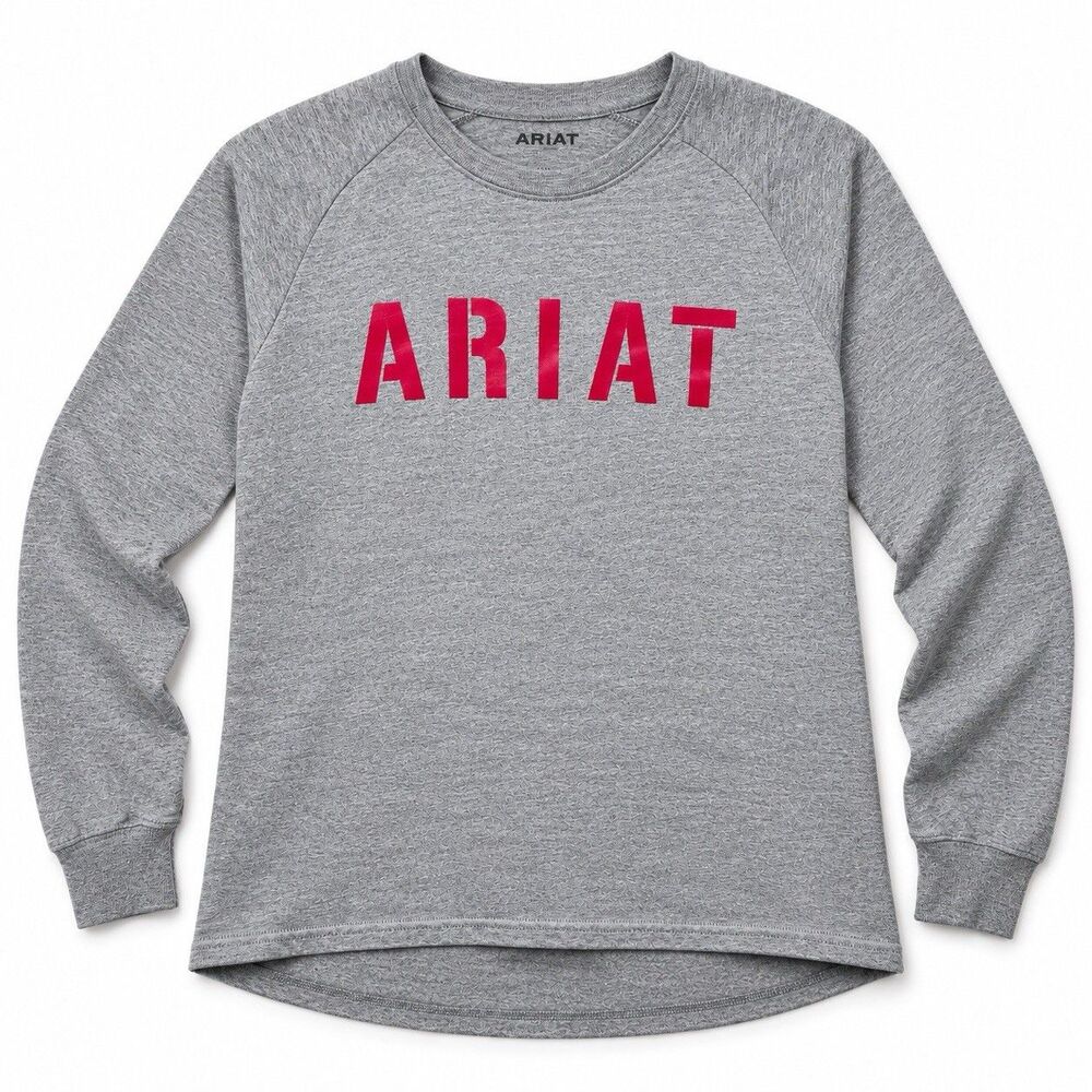 Ariat Rebar CottonStrong Block Long Sleeve T-Shirt Gray Workwear Women's S